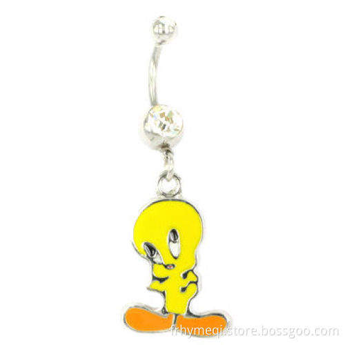 Dangling pics inlay navel belly rings